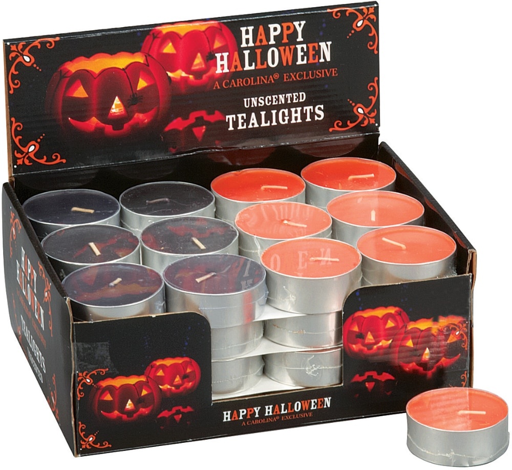 slide 1 of 1, Carolina Halloween Jumbo Unscented Tealight Candle - Assorted, 1 ct