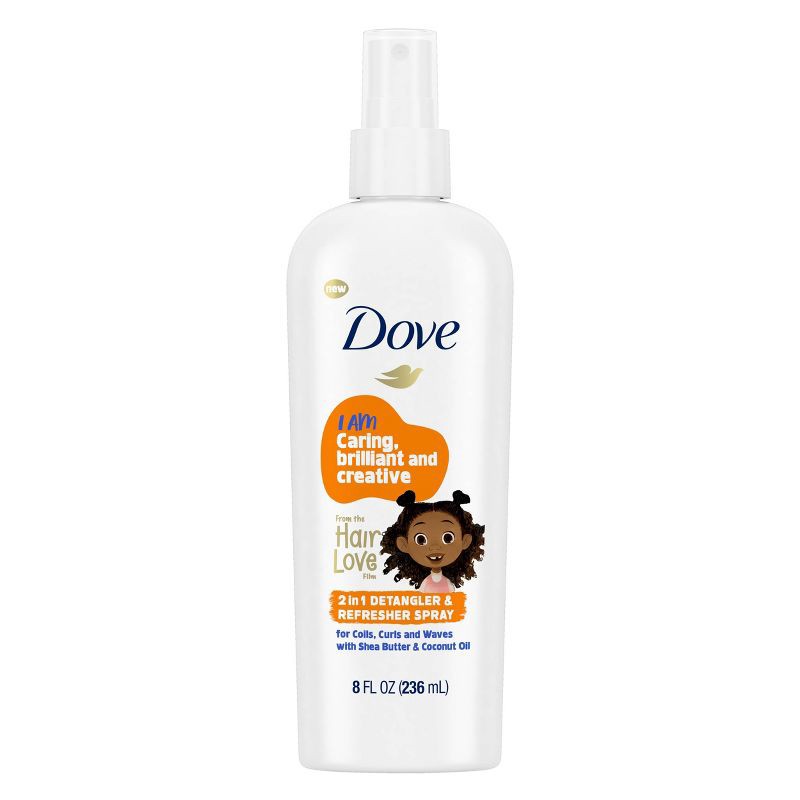 slide 2 of 8, Dove Beauty Kids' 2-in-1 Detangler & Refresher Spray for Coils, Curls & Waves - 8 fl oz, 8 fl oz