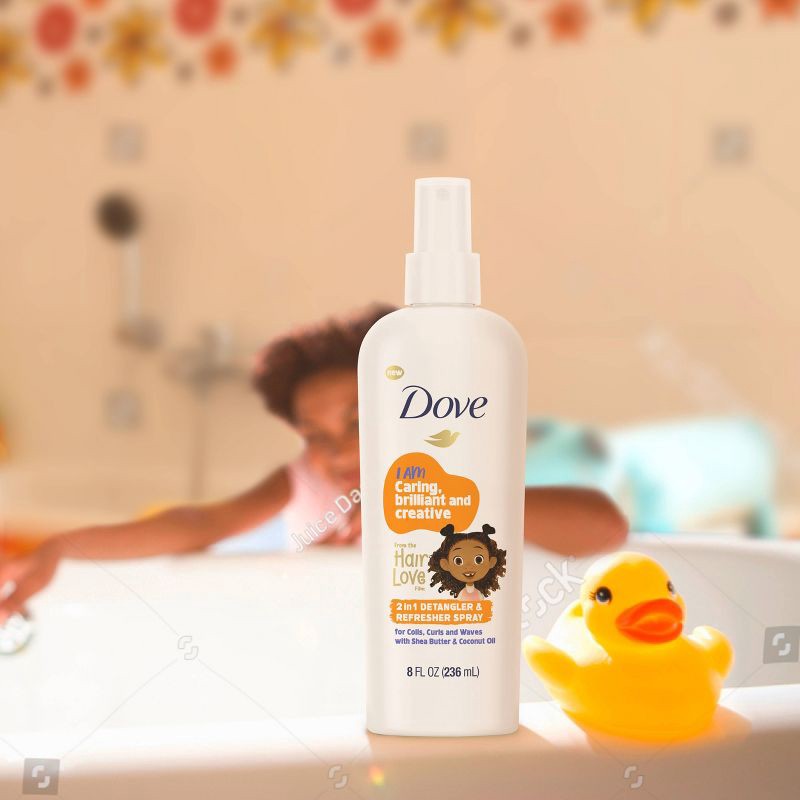 slide 4 of 8, Dove Beauty Kids' 2-in-1 Detangler & Refresher Spray for Coils, Curls & Waves - 8 fl oz, 8 fl oz