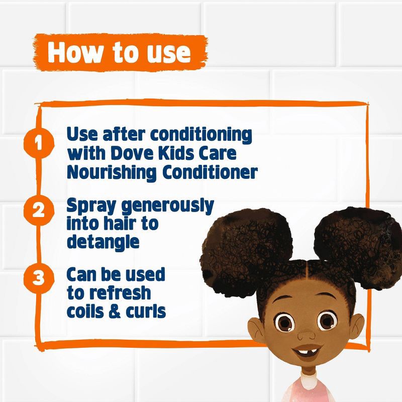 slide 7 of 8, Dove Beauty Kids' 2-in-1 Detangler & Refresher Spray for Coils, Curls & Waves - 8 fl oz, 8 fl oz