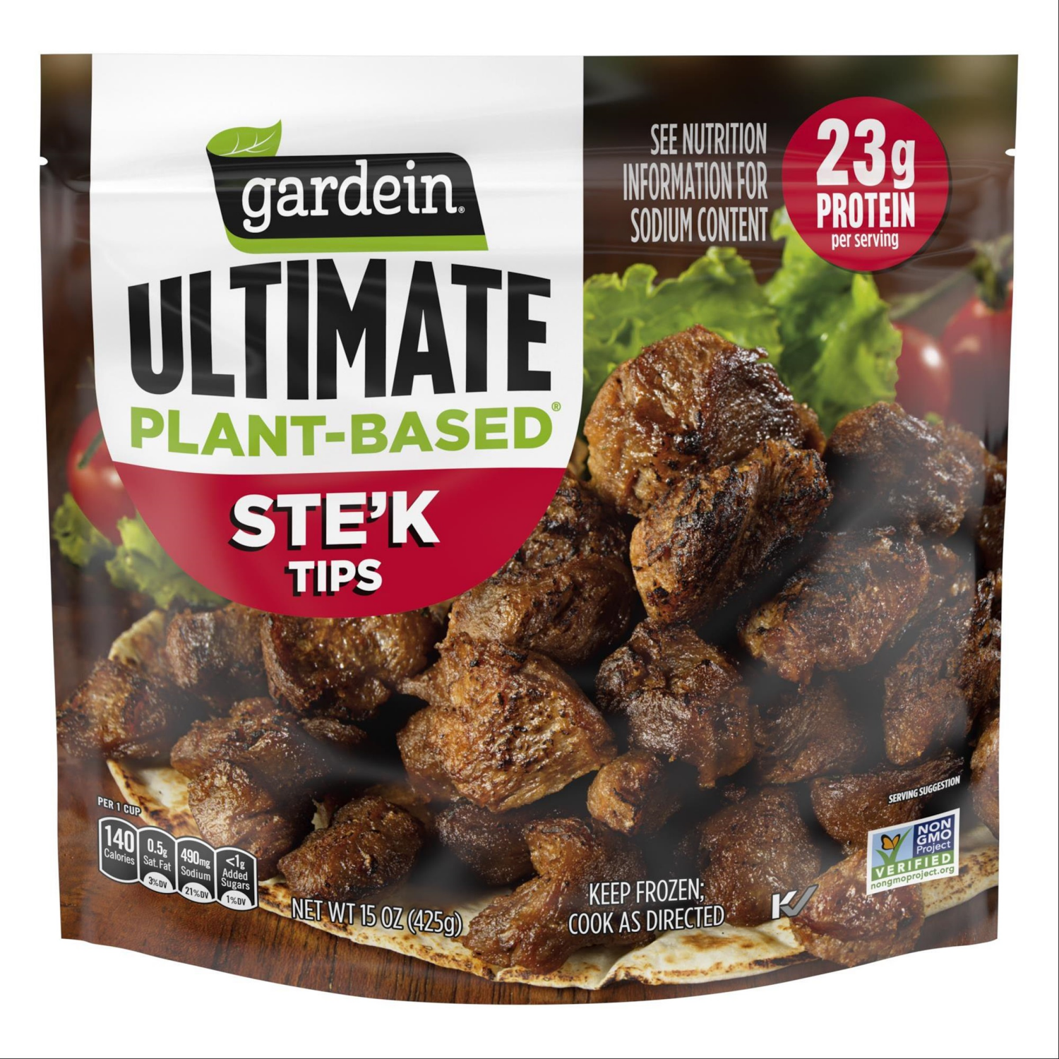 slide 1 of 2, Gardein Ultimate Plant-Based Ste'k Tips, Frozen Meat Alternative, 15 oz., 15 oz