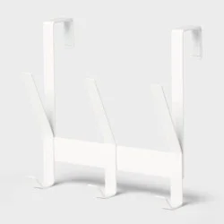 Heavy Duty Over The Door 3 Hooks Rail Matte White - Brightroom™: Steel Door Hanger Rack, Powder-Coated, No Assembly