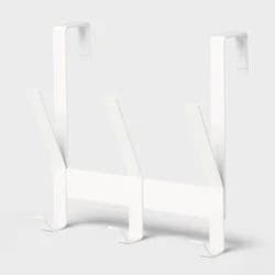Heavy Duty Over The Door 3 Hooks Rail Matte White - Brightroom™: Steel Door Hanger Rack, Powder-Coated, No Assembly
