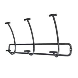 Bent Wire 3 Hooks Rail Black - Threshold™: Wall Mounted Steel Coat Rack, Powder-Coated Decorative Hook Racks