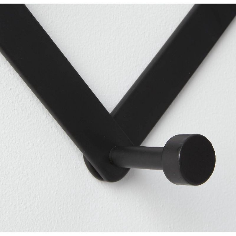 slide 3 of 3, Accordian 10 Hooks Rail Matte Black - Brightroom™: Wall Mounted Aluminum Hat & Coat Rack, Powder-Coated Finish, 1 ct