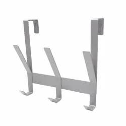 Heavy Duty Over The Door 3 Hooks Rail Matte Gray - Brightroom™: Steel Towel & Coat Rack, Powder-Coated Finish