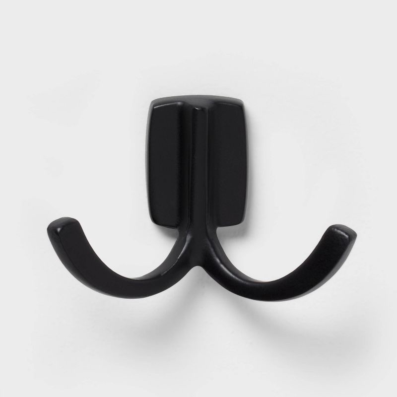 slide 3 of 3, Modern Octopus Hook Matte Black - Brightroom™: Cast Aluminum Towel Hook, Powder-Coated, 20lb Capacity, 20 lb