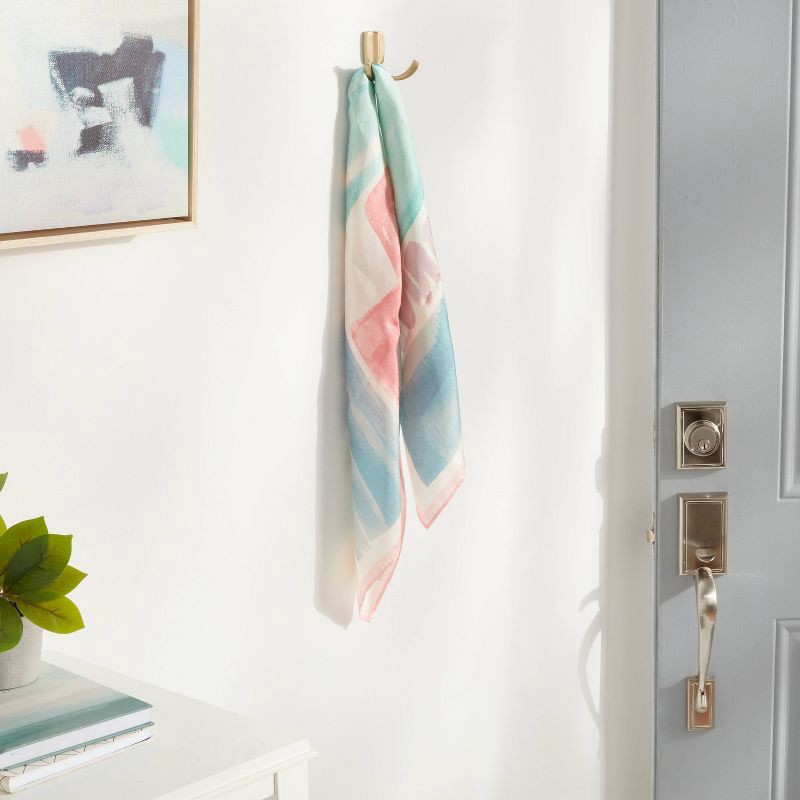 slide 2 of 3, Modern Octopus Double Hook Gold - Brightroom™: Cast Aluminum Towel Hook, Gold Plated Decorative Bathroom Accessory, 1 ct