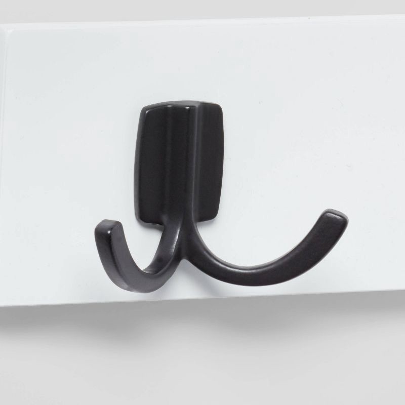 slide 3 of 3, Modern Octopus 5 Rail Matte Black Hooks White - Brightroom™: Wall Mounted Decorative Hook Rack, Cast Aluminum, 1 ct