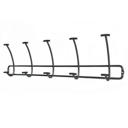 Bent Wire 5 Hooks Rail Black - Threshold™: Wall Mounted Steel Hook Rack, Powder-Coated Finish, Decorative Coat Rack
