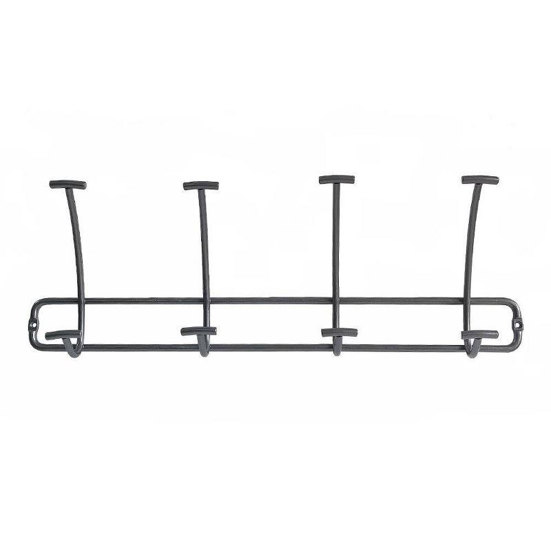 slide 2 of 2, Bent Wire 4 Hooks Rail Black - Threshold™: Wall Mounted Coat Rack, Powder-Coated Steel, Decorative Hook Racks, 1 ct