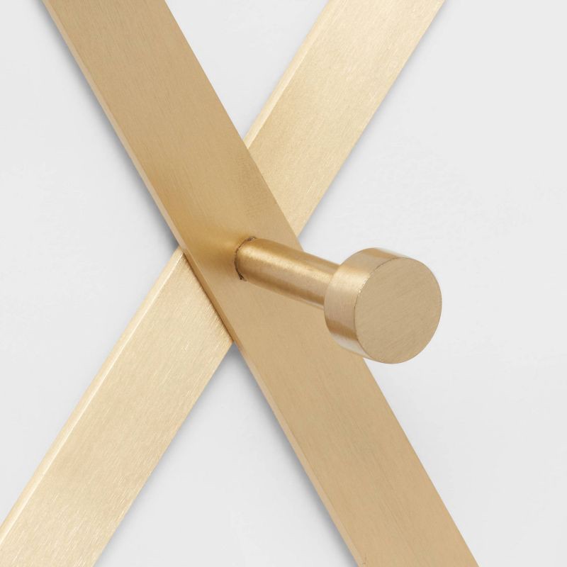 slide 3 of 3, Accordian 10 Hooks Rail Gold - Brightroom™: Wall Mounted Decorative Hook Rack, Lacquered Aluminum, 15" Length, 1 ct