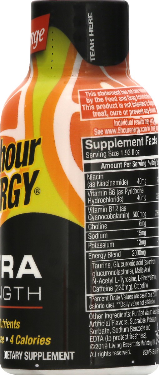 slide 8 of 13, 5-hour ENERGY Extra Strength Orange Energy Drink 1.93 oz, 1 ct