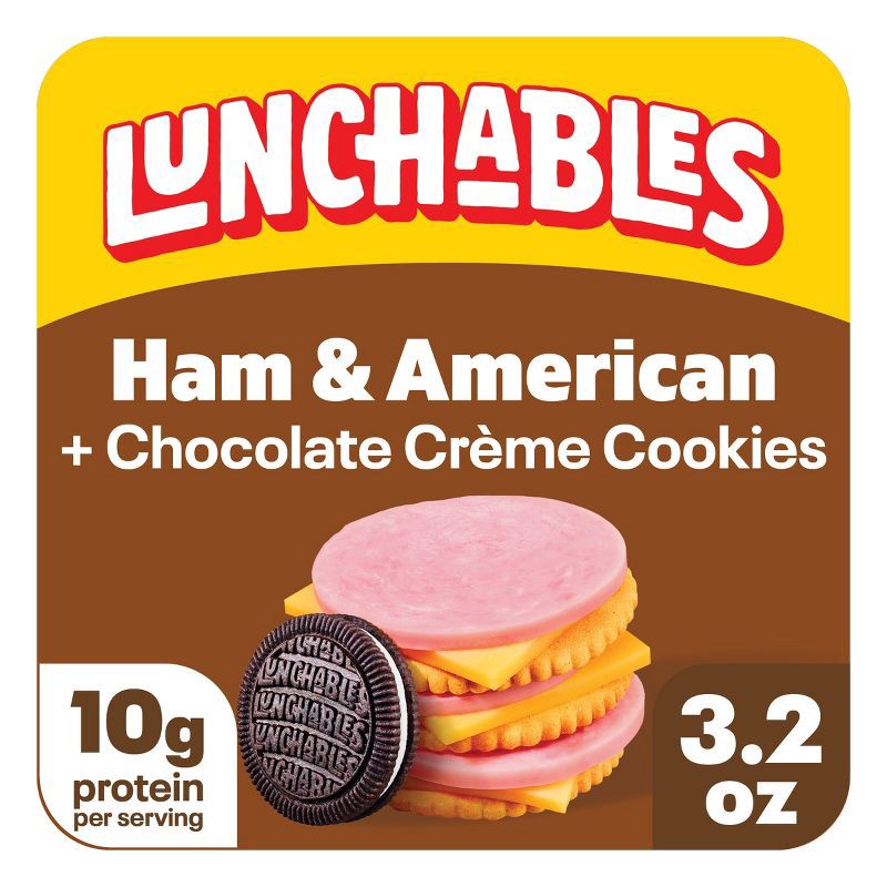 slide 1 of 9, Lunchables Ham & American Cheese - 3.2oz: High Protein, Meat as the First, 3.2 oz