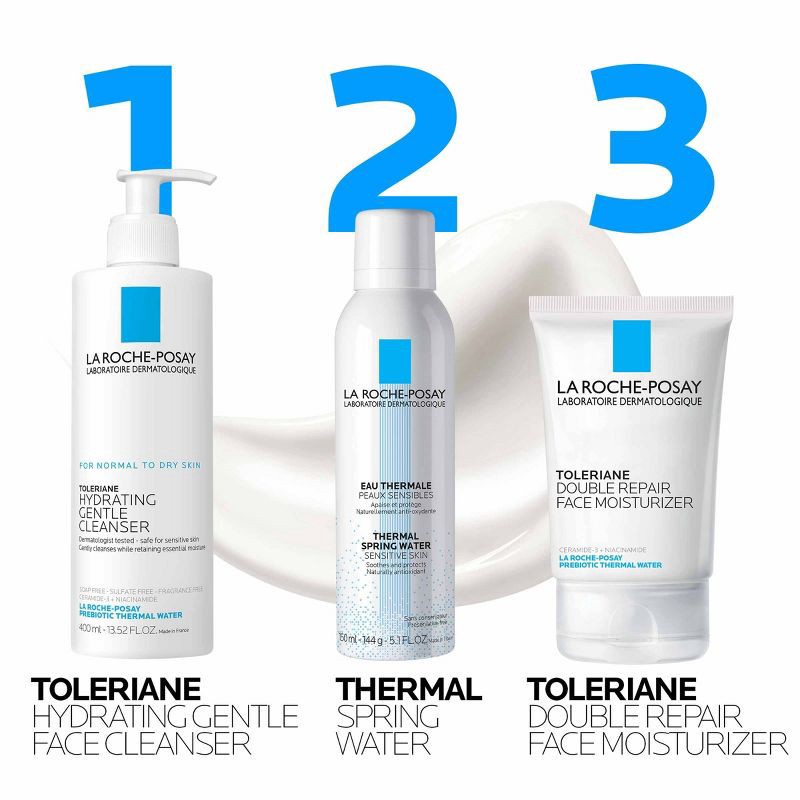 slide 7 of 9, La Roche Posay Toleriane Double Repair Face Moisturizer with Ceramide and Niacinamide - Travel Size - 1.35 fl oz, 1.35 fl oz