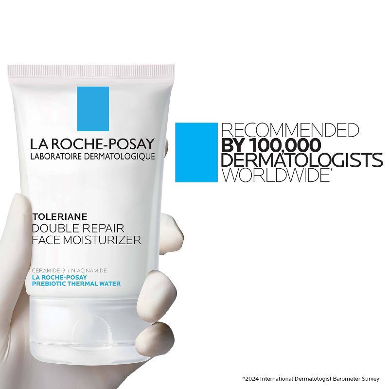slide 8 of 9, La Roche Posay Toleriane Double Repair Face Moisturizer with Ceramide and Niacinamide - Travel Size - 1.35 fl oz, 1.35 fl oz