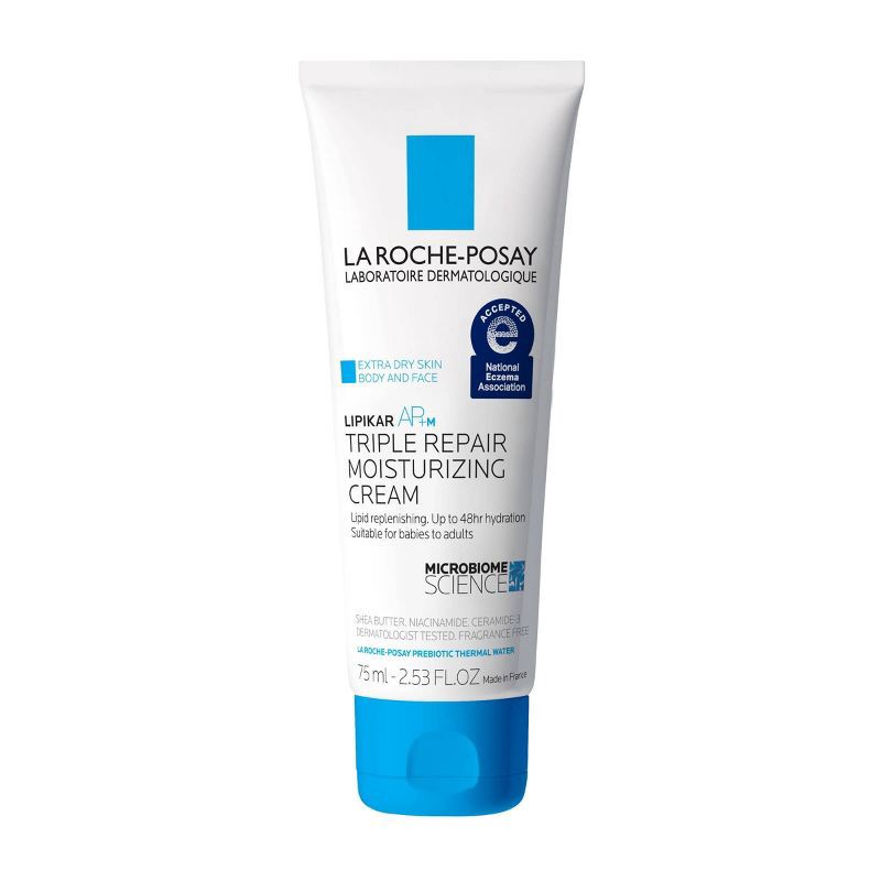 slide 1 of 4, La Roche Posay Lipikar AP+M Triple Repair Body Moisturizing Cream Body and Face Moisturizer for Dry Skin with Shea Butter and Glycerin - 2.5 fl oz, 2.5 fl oz