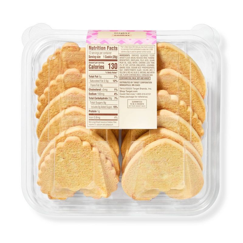 slide 2 of 3, Valentine's Day Heart Shaped Sugar Cookies - 11.6oz/12ct - Favorite Day™, 11.6 oz, 12 ct