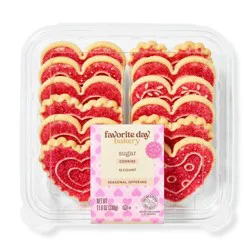 Valentine's Day Heart Shaped Sugar Cookies - 11.6oz/12ct - Favorite Day™