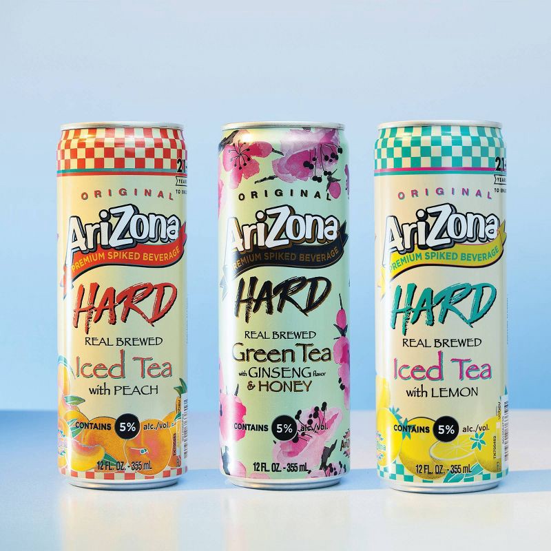 slide 2 of 4, AriZona Hard Tea AriZona Hard Iced Teas Party Pack - 12pk/12 fl oz Slim Cans, 12 ct; 12 fl oz