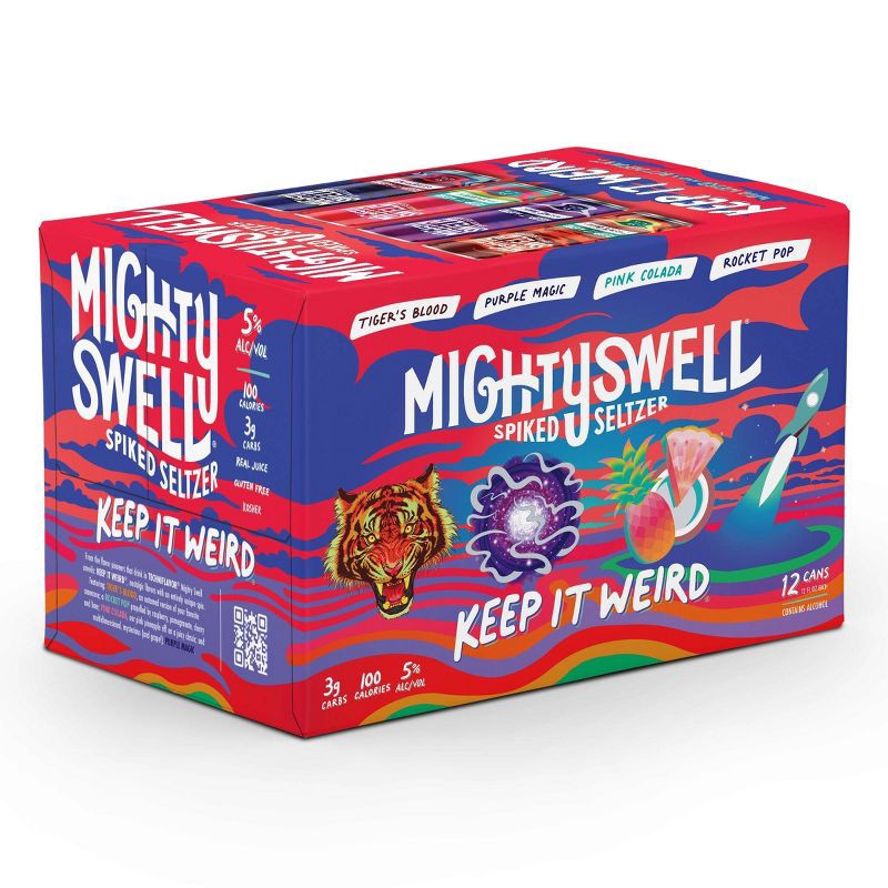 slide 4 of 10, Mighty Swell Keep It Weird Variety Pack - 12pk/12 fl oz Cans, 12 ct; 12 fl oz