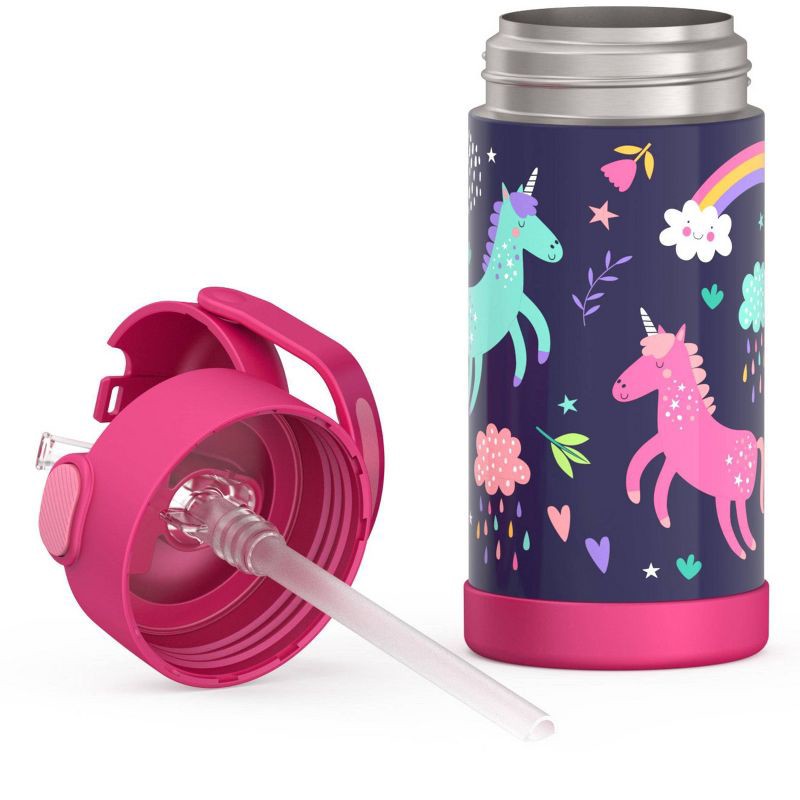 slide 7 of 9, Thermos Kids' 12oz Stainless Steel FUNtainer Water Bottle with Bail Handle - Unicorns, 12 oz