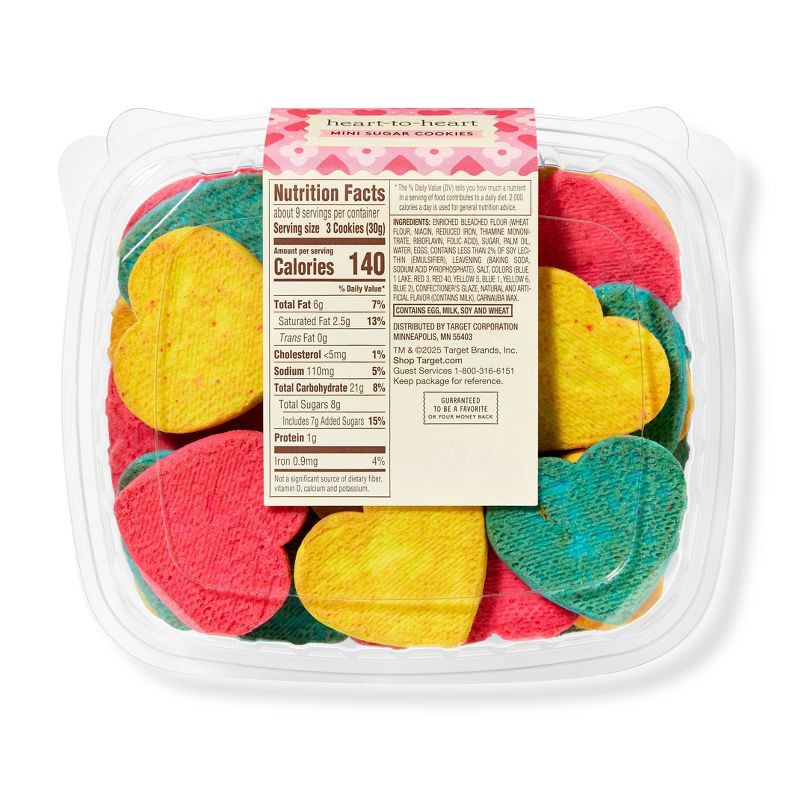slide 2 of 3, Valentine's Day Message Heart Mini Cookies Tub - 9.2oz/24ct - Favorite Day™, 9.2 oz, 24 ct