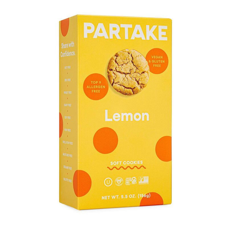 slide 2 of 10, Partake Gluten Free Vegan Soft Baked Lemon Cookies - 5.5oz, 5.5 oz