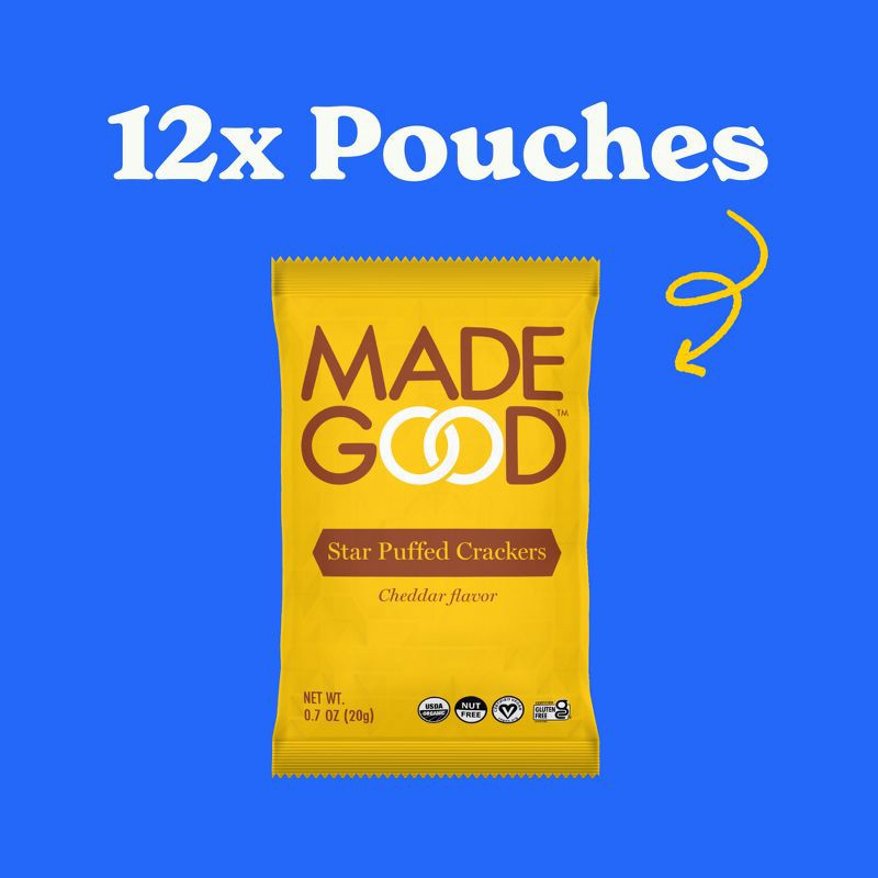 slide 2 of 3, MadeGood Star Puffed Cheddar Crackers - 8.4oz/12ct, 12 ct; 8.4 oz