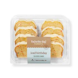 Iced Birthday Sliced Cake - 8ct/14.1oz - Favorite Day™