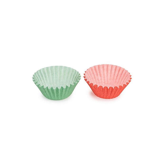 slide 1 of 3, Core Kitchen Holiday Mini Cupcake Liners - Green/Red, 150 ct