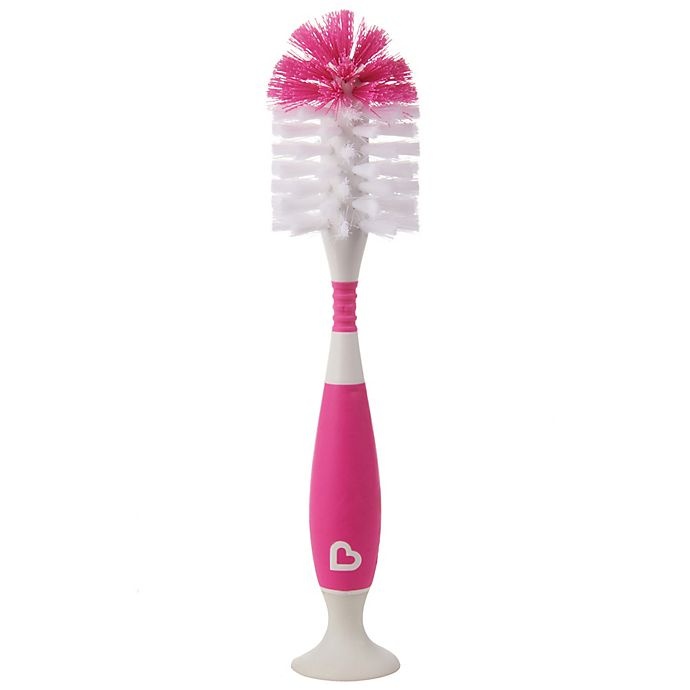 slide 3 of 4, Munchkin Bristle Bottle Brush - Pink, 1 ct