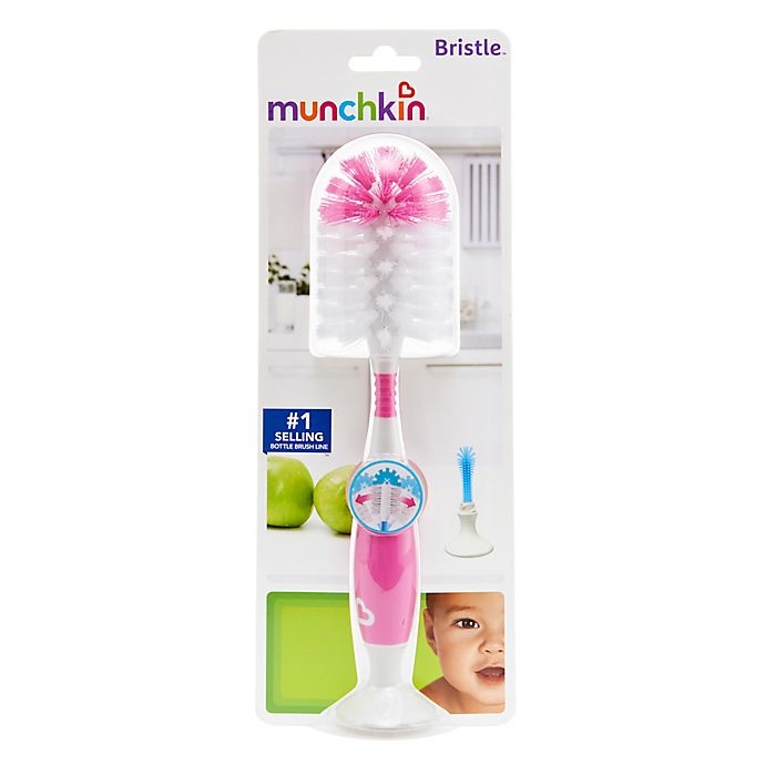 slide 4 of 4, Munchkin Bristle Bottle Brush - Pink, 1 ct