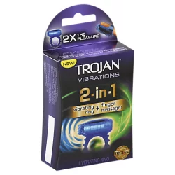 Trojan 2 In 1 Ring And Finger Massager - Each