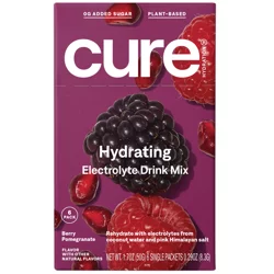 Cure Hydration Hydrating Electrolyte Drink Mix, Berry Pomegranate - 6 ct