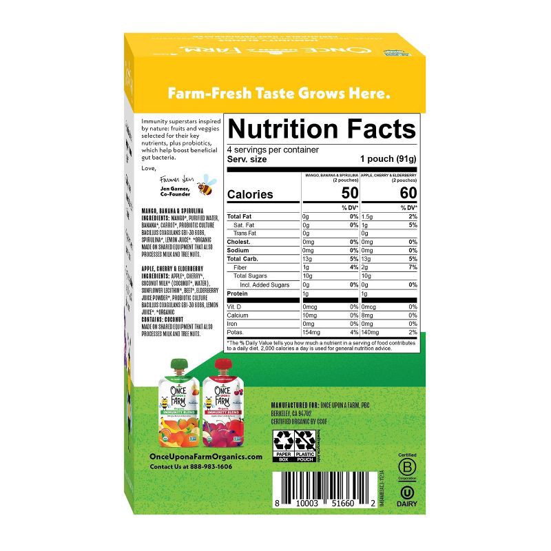 slide 3 of 6, Once Upon A Farm Immunity Blend Variety Pack - 12.8oz/4ct, 4 ct; 12.8 oz