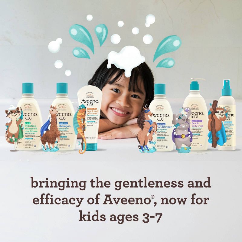 slide 4 of 8, Aveeno Kids' Hydrating Detangling Spray with Oat Extract, Suitable for Skin & Scalp - Light Fragrance - 10 fl oz, 10 fl oz