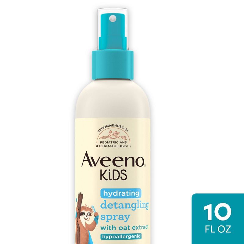 slide 1 of 8, Aveeno Kids' Hydrating Detangling Spray with Oat Extract, Suitable for Skin & Scalp - Light Fragrance - 10 fl oz, 10 fl oz