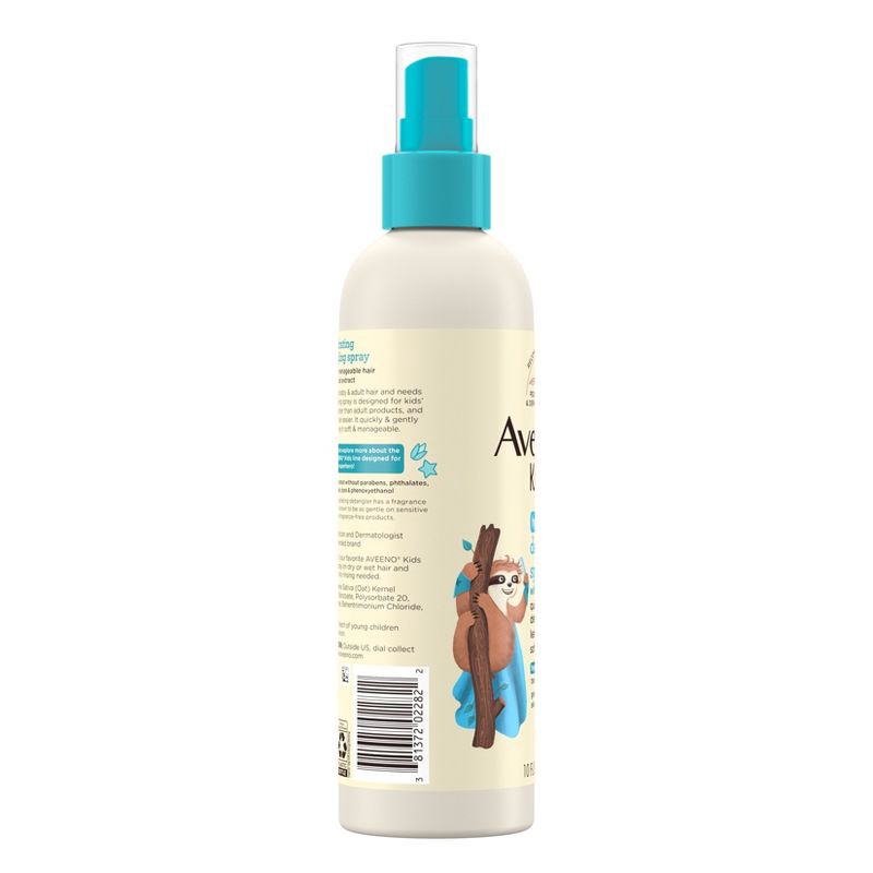 slide 8 of 8, Aveeno Kids' Hydrating Detangling Spray with Oat Extract, Suitable for Skin & Scalp - Light Fragrance - 10 fl oz, 10 fl oz