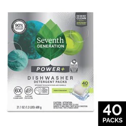 Seventh Generation Fresh Citrus Natural Power Plus Dishwasher Detergent Packs - 21.1oz/40ct