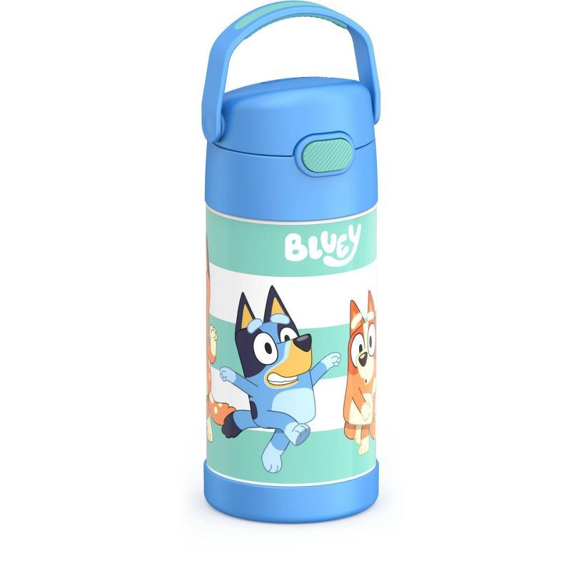 slide 2 of 9, Thermos Kids' 12oz Stainless Steel FUNtainer Water Bottle with Bail Handle - Bluey, 12 oz