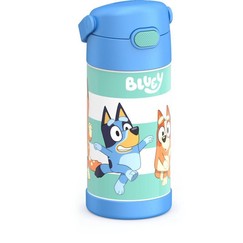 slide 3 of 9, Thermos Kids' 12oz Stainless Steel FUNtainer Water Bottle with Bail Handle - Bluey, 12 oz