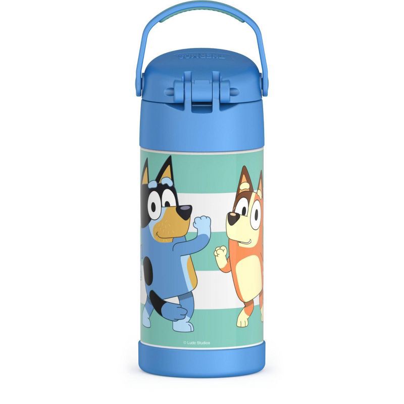 slide 4 of 9, Thermos Kids' 12oz Stainless Steel FUNtainer Water Bottle with Bail Handle - Bluey, 12 oz