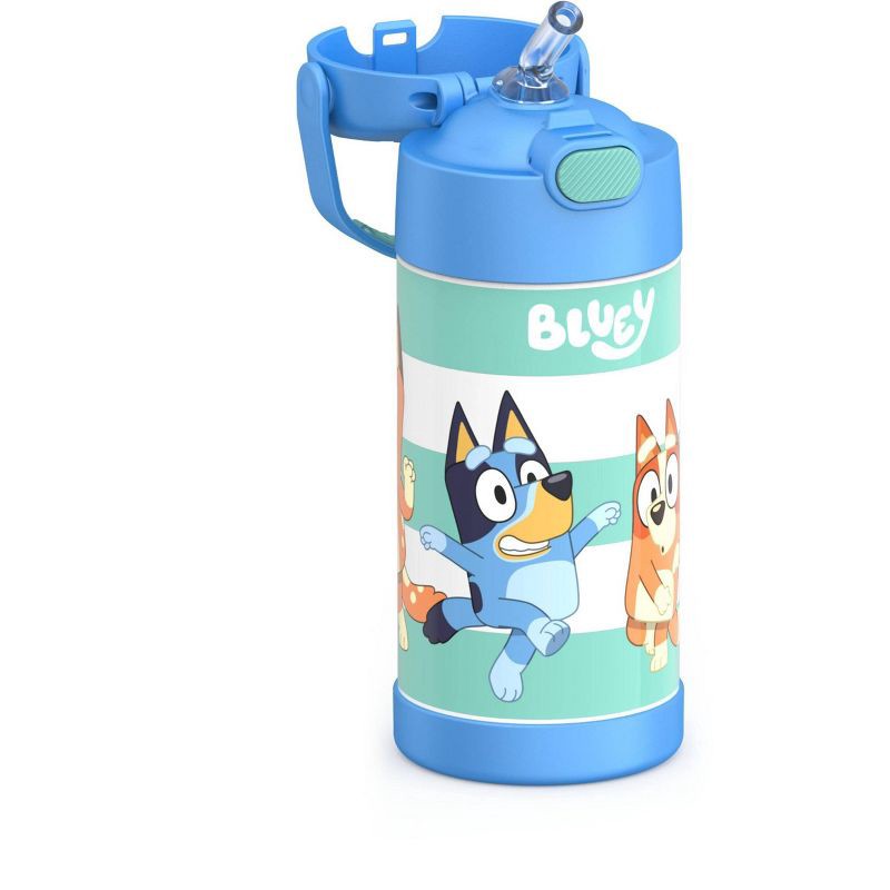 slide 5 of 9, Thermos Kids' 12oz Stainless Steel FUNtainer Water Bottle with Bail Handle - Bluey, 12 oz