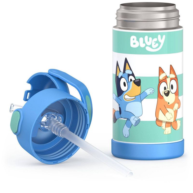 slide 7 of 9, Thermos Kids' 12oz Stainless Steel FUNtainer Water Bottle with Bail Handle - Bluey, 12 oz