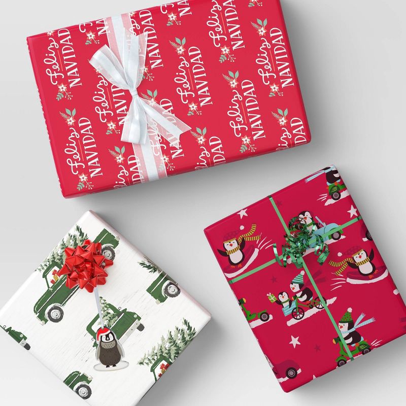 slide 2 of 3, 4 End Christmas Curl Ribbon 70' Red/Green/Gold - Wondershop™, 1 ct