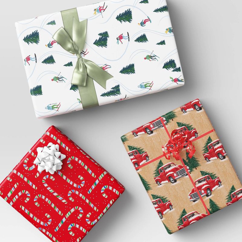 slide 2 of 3, 3/16" Christmas Curl Ribbon 70' Red Metallic - Wondershop™, 1 ct