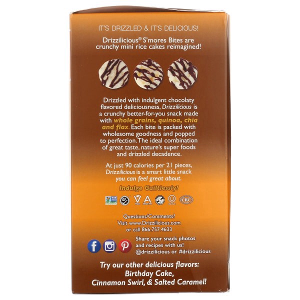 slide 6 of 9, Drizzilicious S'mores Mini Rice Cake Bites Multipack - 7.4 oz, 7.4 oz