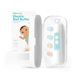 Frida Baby Electric Nail Buffer - Baby Nail File, Nail Clippers + Trimmer Kit - 4 Buffer Pads, LED Light + Case