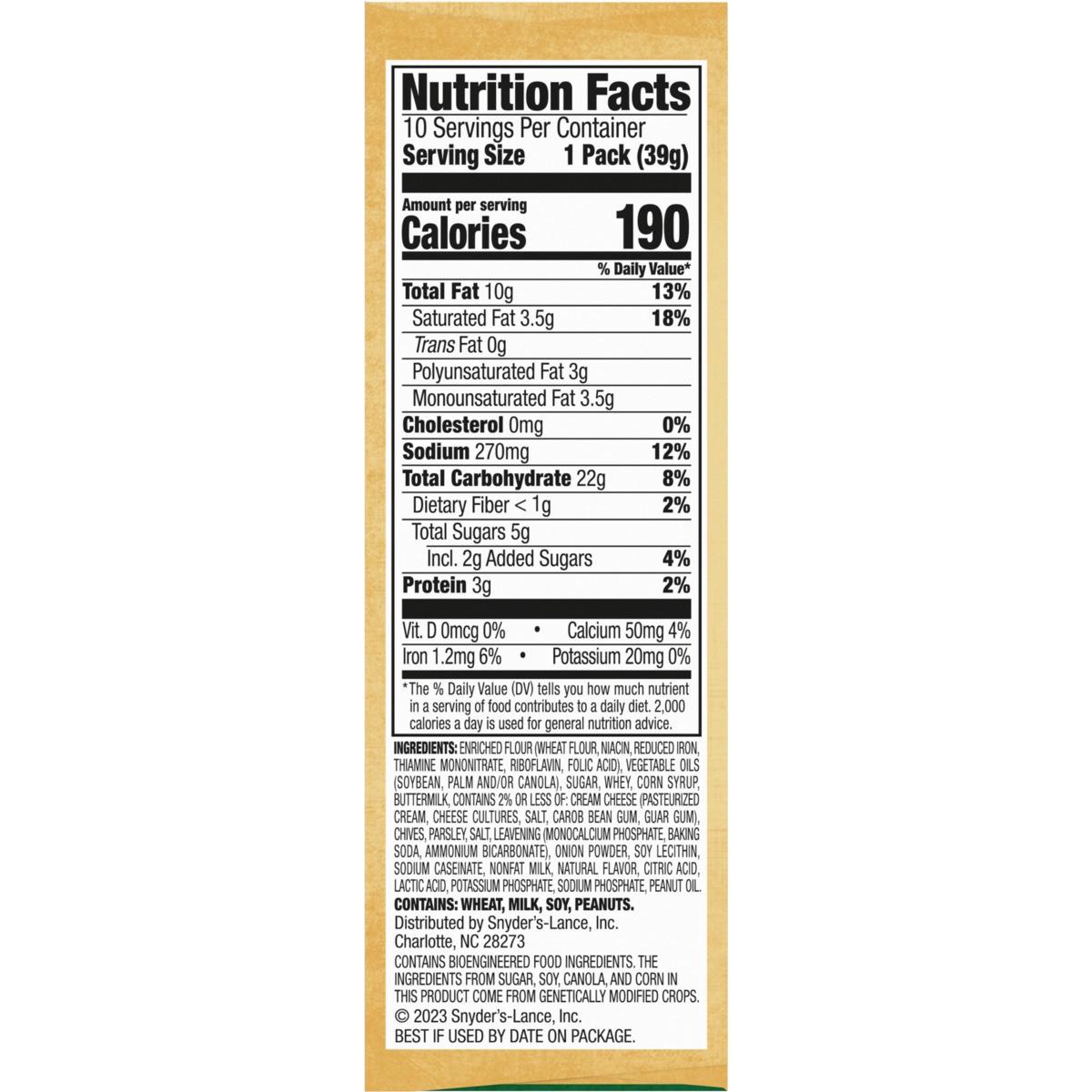 slide 11 of 13, Lance Captain's Wafers Cream Cheese and Chives Sandwich Crackers, 13.700 oz